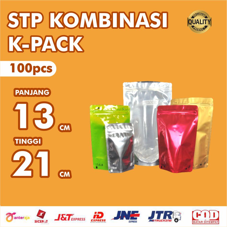 [100 pcs] Standing Pouch Kombinasi 13x20 13 x 20 13x21 13 x 21 Transmetz Warna 250gr Kpack