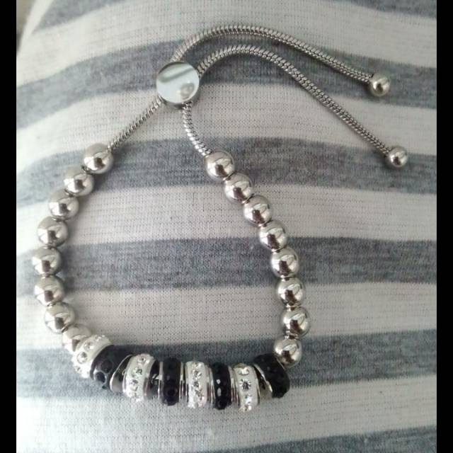 GELANG WANITA EMAS TITANIUM SILVER BLACK GOLD