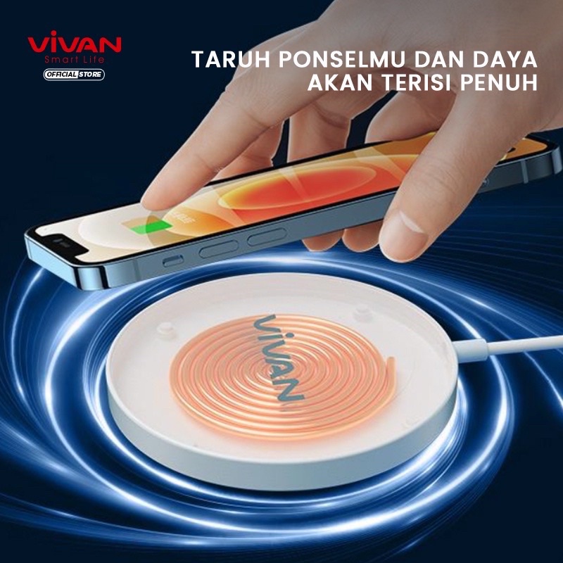 VIVAN Wireless Charger VWC03 Quick Charge 15W andorid android iPhone Garansi 1 Tahun