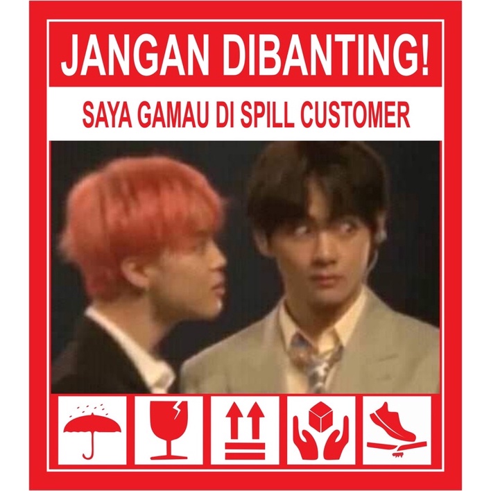 STIKER FRAGILE KPOP LUCU KOREA STIKER JANGAN DIBANTING-C