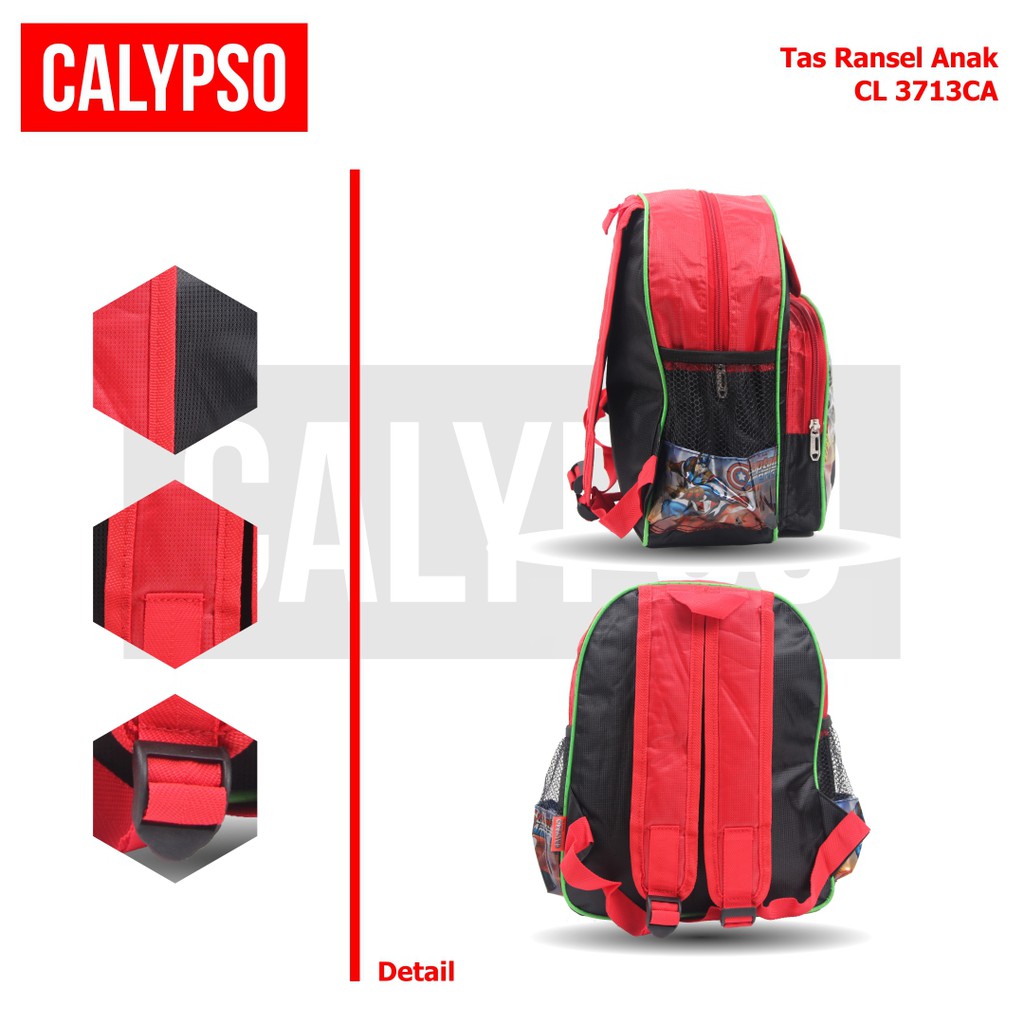 [KLIKTAS] Tas Ransel Anak Sekolah Laki TK Paud Kartun Calypso 3713 / Backpack Captain America