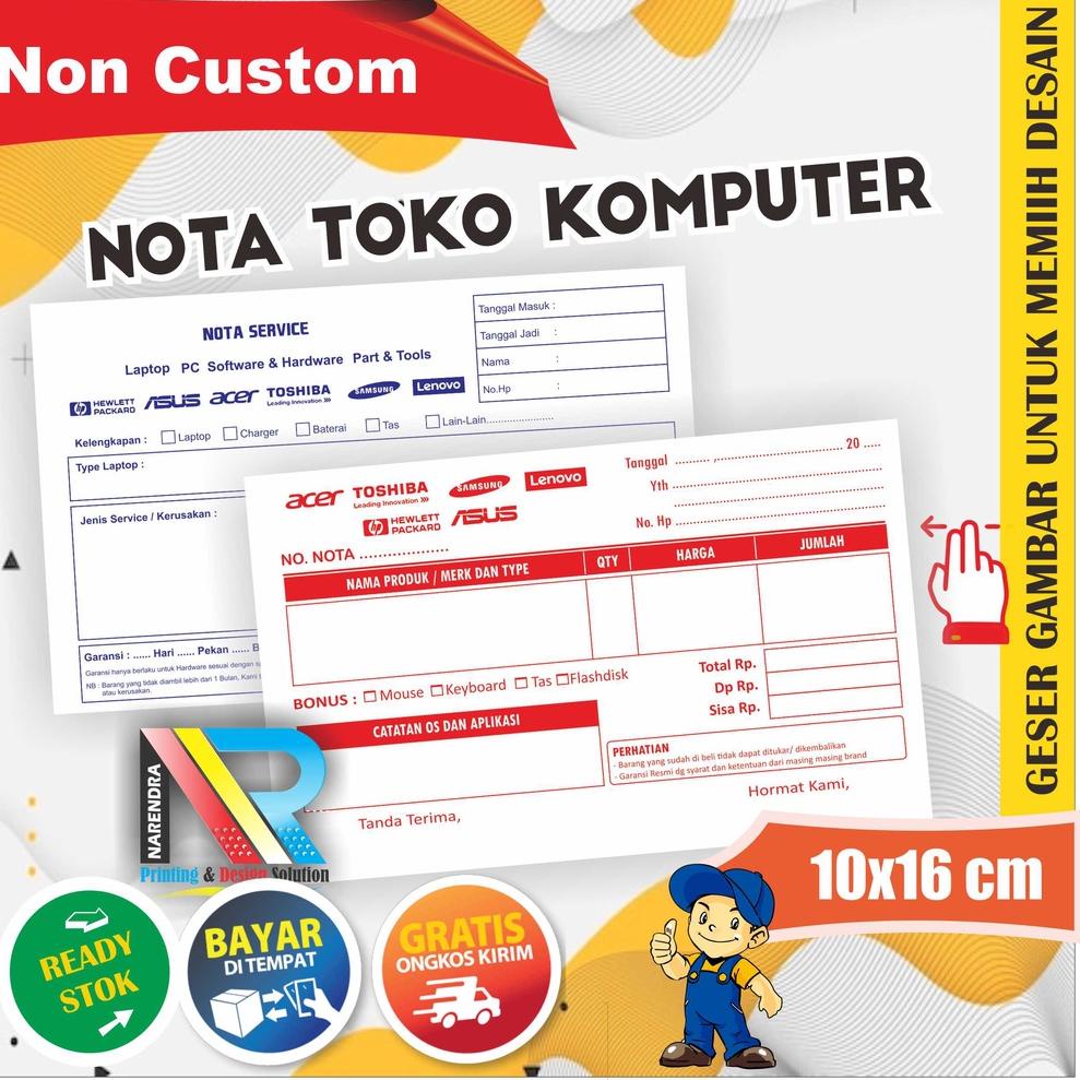 

ㆊ Nota Komputer untuk Servis Komputer dan Penjualan Grosir dan Eceran 2 ply Rangkap NEW ARRIVAL 2878 ☀