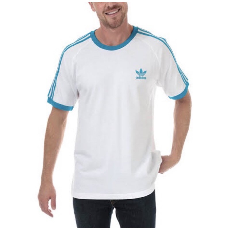 Kaos adidas retro putih biru