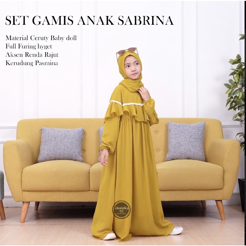 Set gamis anak SABRINA ceruty