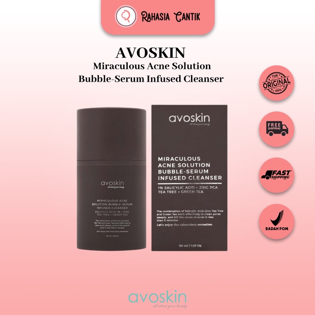 Jual Avoskin Miraculous Acne Solution Bubble-Serum Infused Cleanser