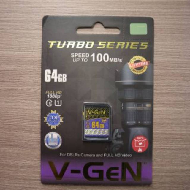 SD Card 64GB Class 10 V-GeN Turbo Series Memory Card Vgen