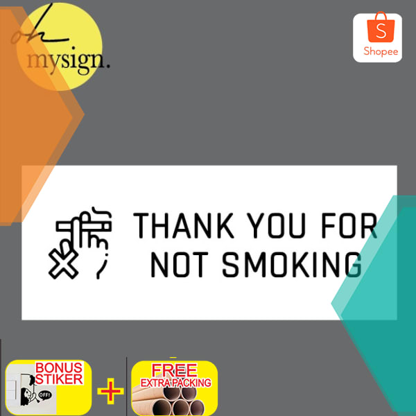 

SIGN NO SMOKING AKRILIK | SIGNAGE THANK YOU FOR NOT SMOKING Elegan