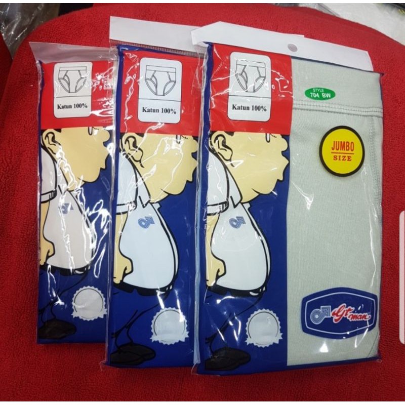 3 pc Celana dalam pria merk Gtman size jumbo