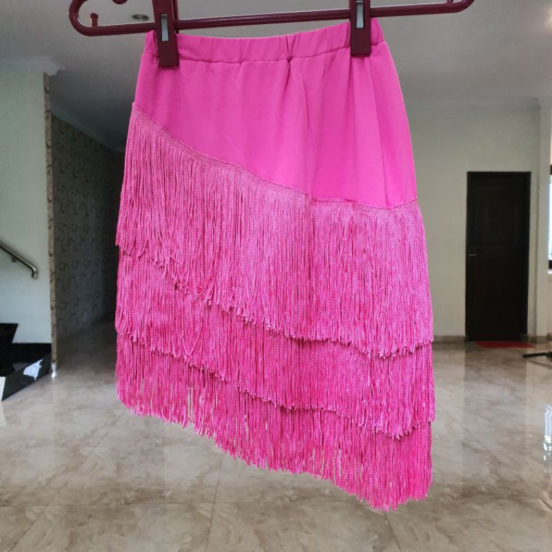 ROK RUMBAI FLARE SKIRT DANSA LINE DANCE KOSTUM PAKAIAN SENAM TARI OLAHRAGA WANITA MRG