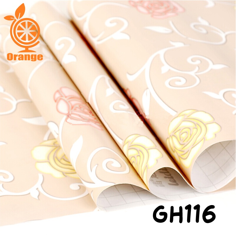 Wallpaper dinding kamar tidur / stiker wallpaper 3d wallstiker motif dan elegant 45cm x 9meter