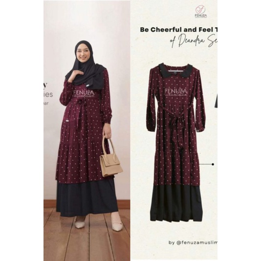 FENUZA DEANDRA DRESS - DRESS MOTIF POLKA - GAMIS POLKA - GAMIS KATUN - GAMIS TERBARU  - FENUZA DRESS