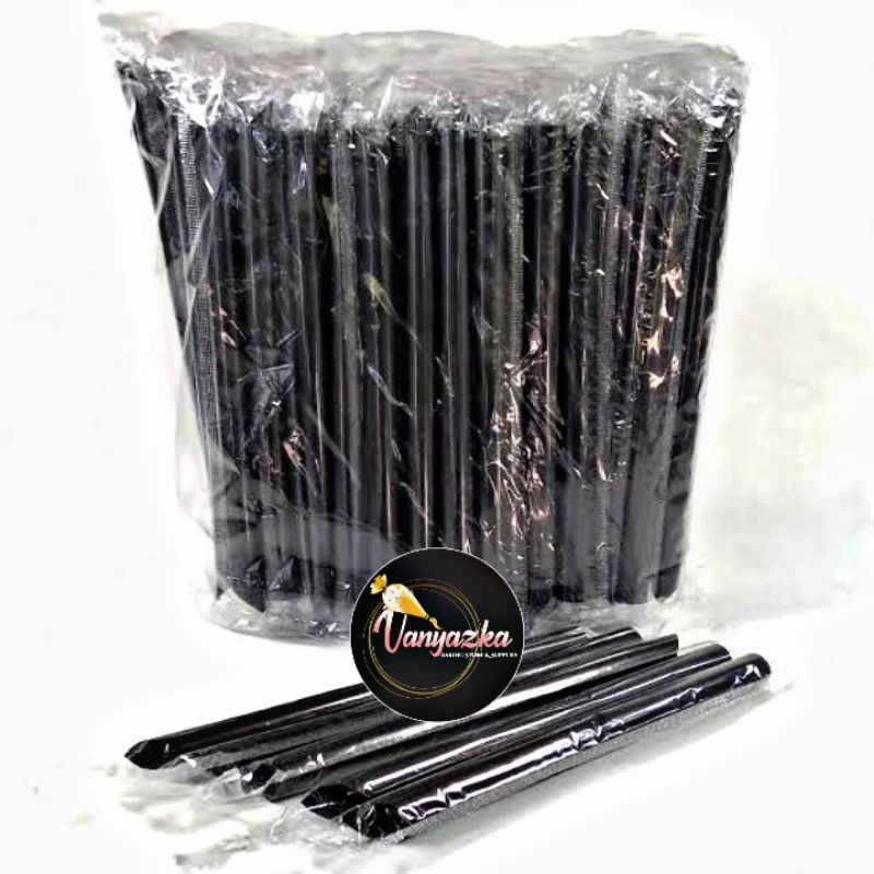Sedotan Bubble Boba Besar Hitam Steril