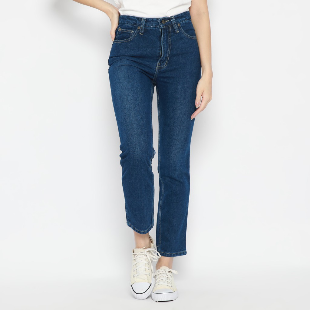 Esrocte Boyfriend  Jeans Wanita Celana  Highwaist Panjang 