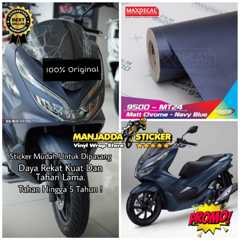 Stiker Skotlet Motor Stiker Untuk Motor Warna Navy Metalik Doff Lebar 50