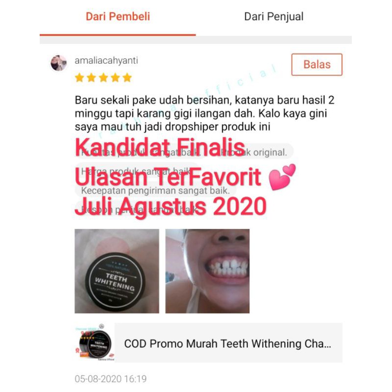 PEMUTIH GIGI TEETH WHITENING BREYLEE DAN ACTIVED CHARCOAL POWDER ORIGINAL