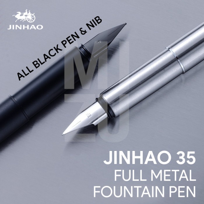 

Gilaa!!! Jinhao 35 Sleek Full Metal Fountain Pen Stainless Steel Iridium Nib Hot Sale