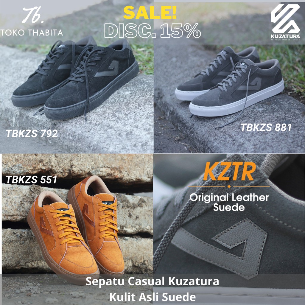 Sepatu Casual Pria Kulit Asli Tali Kuzatura Original Sneakers Skate Board Cowok