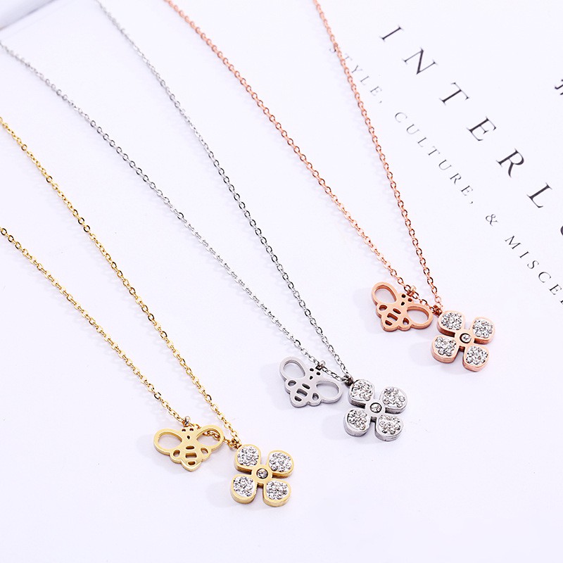 [New] Kalung fashion aksesoris titanium mini korea hadiah wanita cewek 316L anti karat KK075