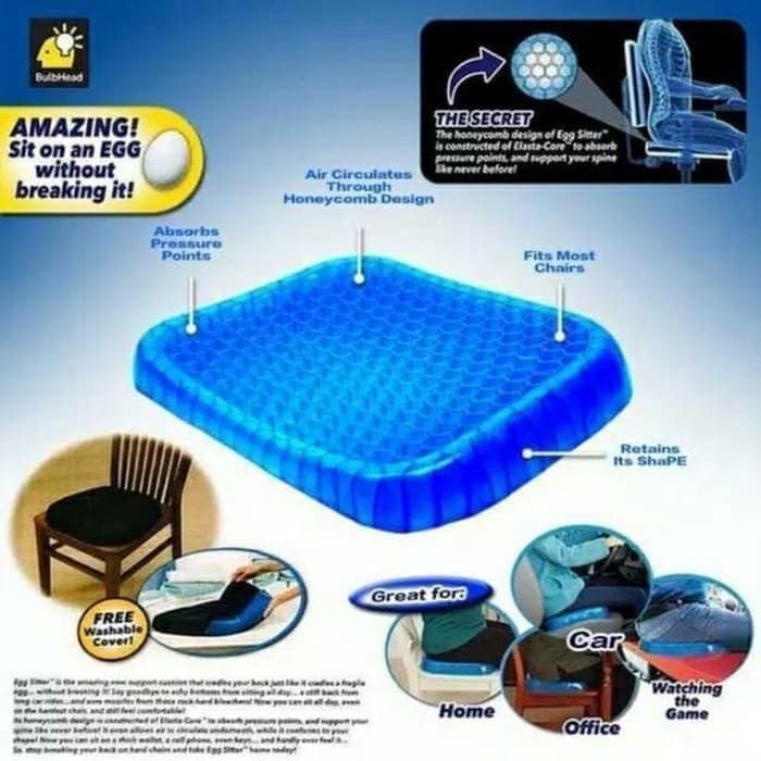 Egg Sitter Alas Duduk Silicon Gel Cushion Bantal Jok Kursi Mobil Empuk