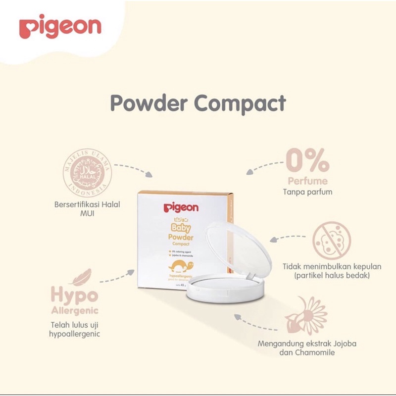 [BISA COD] PIGEON Baby Powder Compact 45Gr