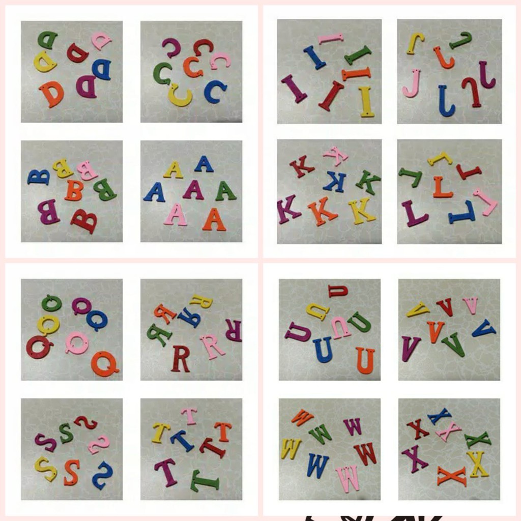 1 BUAH - 2.5 CM HURUF KAYU ALPHABET WARNA | ABJAD KAYU BESAR