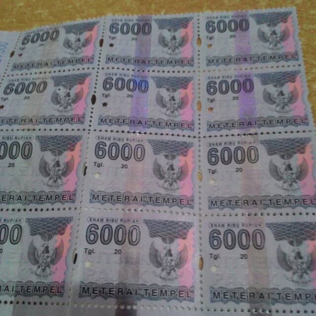 

Meterai asli coupure 6000 Th 2006- 2009