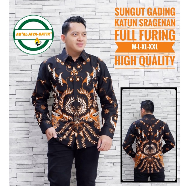 BATIK SUNGGUT GADING FULL FURING KATUN HALUS SRAGENAN SIZE M-XXL ASLI SOLO TERMURAH