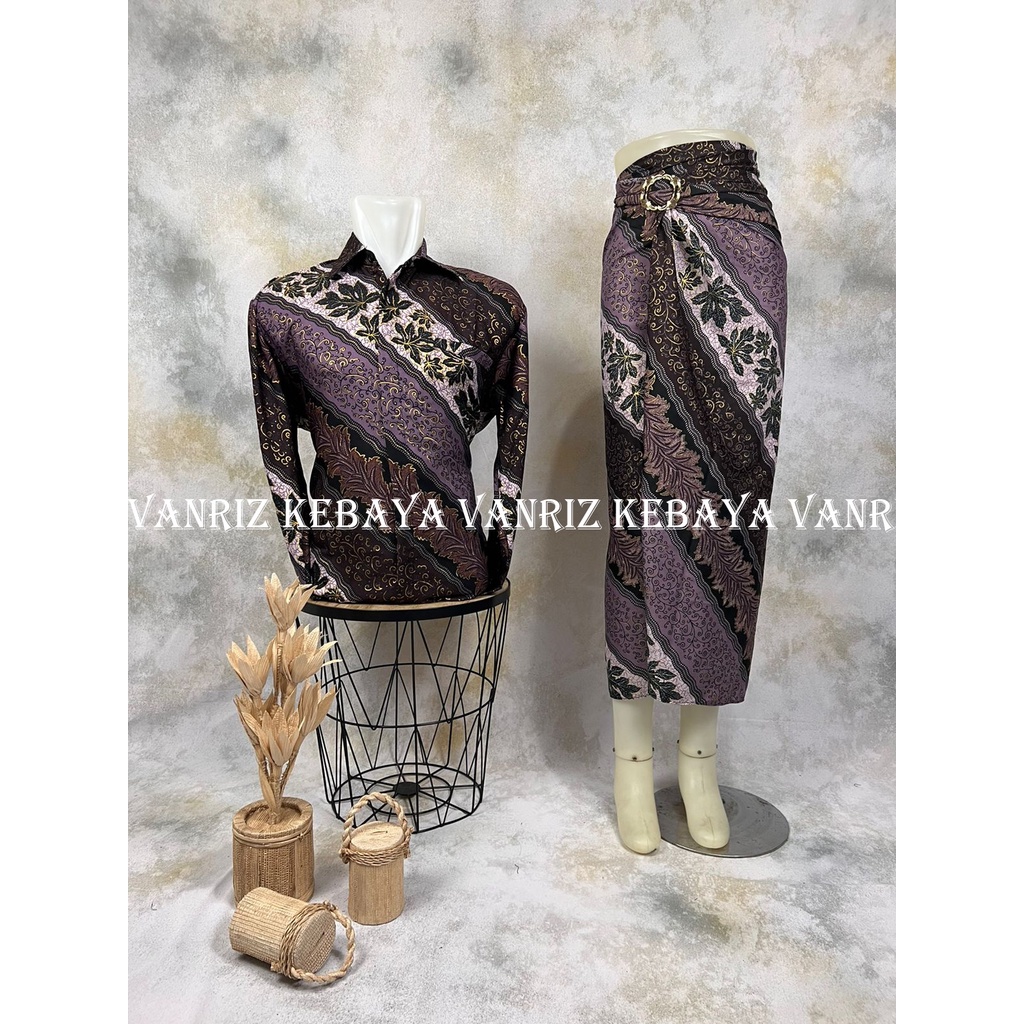 Vanriz Kebaya-Kemeja Batik Lengan Panjang Couple Rok Lilit