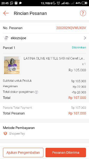 Latina Olive Kettle 540 Ml Ceret Leher Angsa *** Original *** [rew-1102]