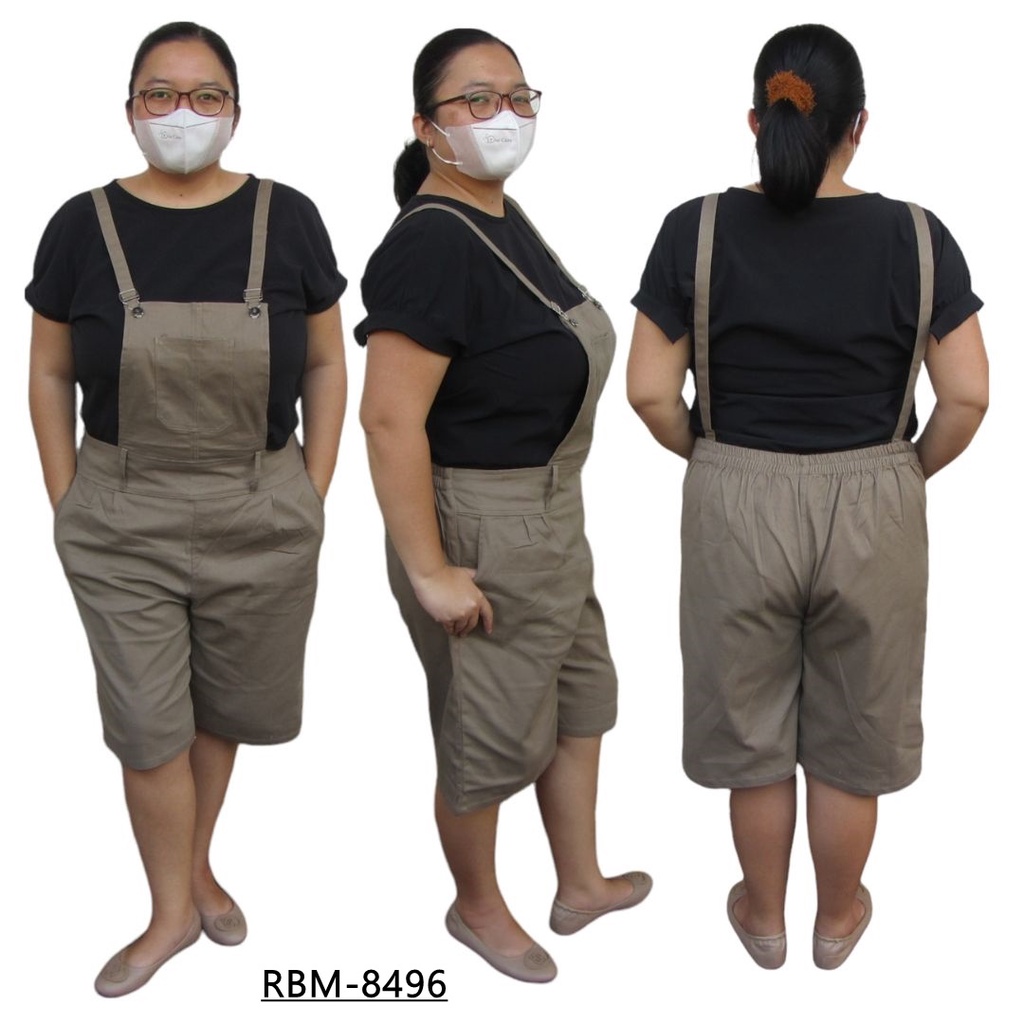 RBM-8496 OVERALL BAJU KODOK CELANA PENDEK WANITA BIGSIZE JUMBO - PILIH WARNA