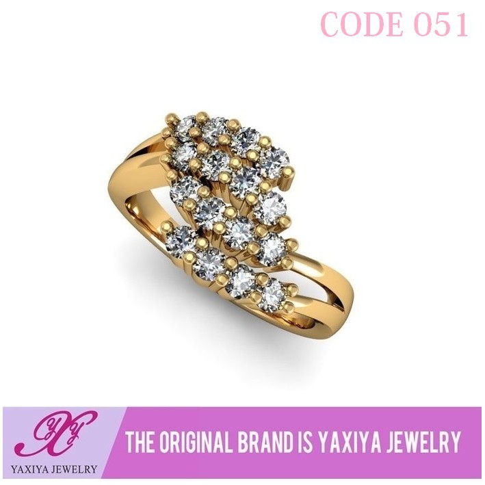 

Cincin Emas Wanita Permata Perhiasan Lapis Emas 18K Yaxiya Jewelry 051