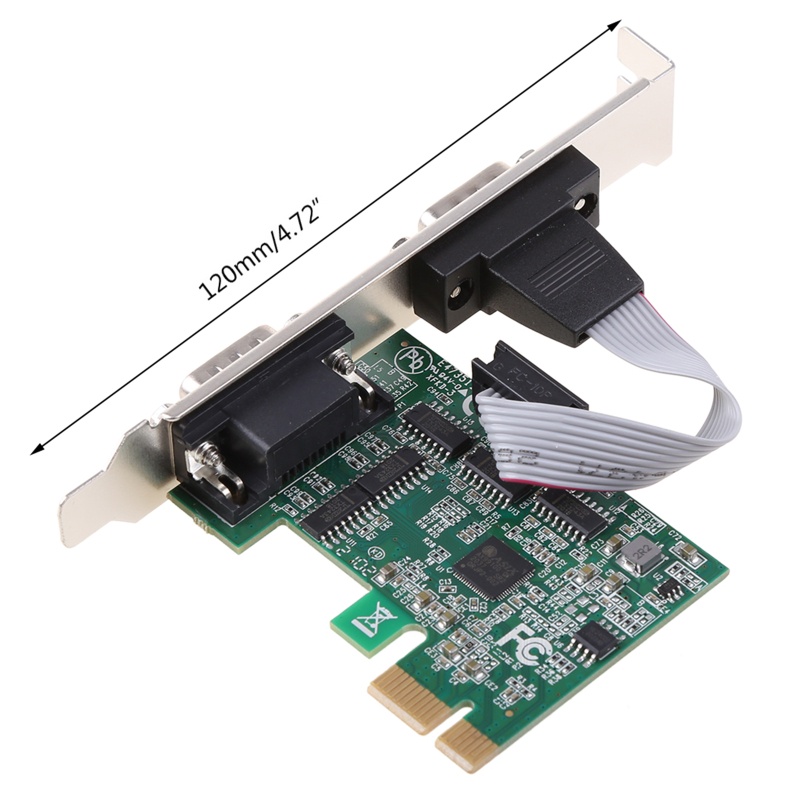 Cre PCIe Dual Serial Expansion Card Chip AX99100 2port Industri DB9 COM RS232 Converter Adapter Controller