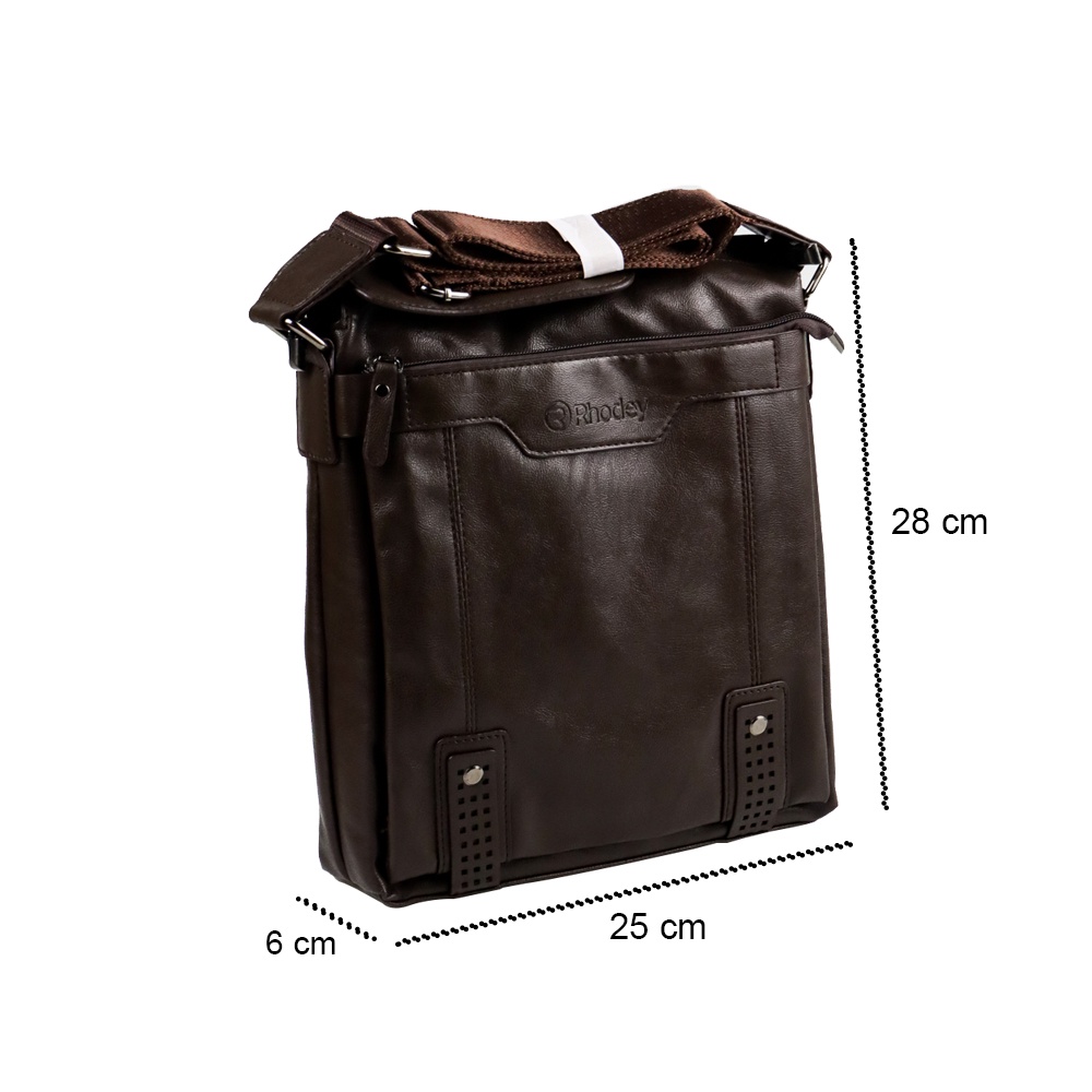 Rhodey Tas Selempang Messenger Crossbody Bag Pria - 15036 - Brown