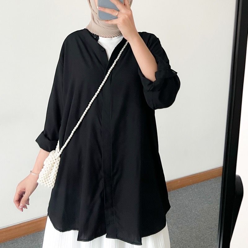 BEFAST - ZFS OOTD Blouse SAMILA / MOLDY RAYON DIAMOND BLOUSE / Blouse Jumbo Lengan Panjang Terbaru / Pakaian Casual Wanita Kekinian / Blouse Polos Formal / Fashion Wanita Kerja / Blouse Oversize Trendy / Terlaris