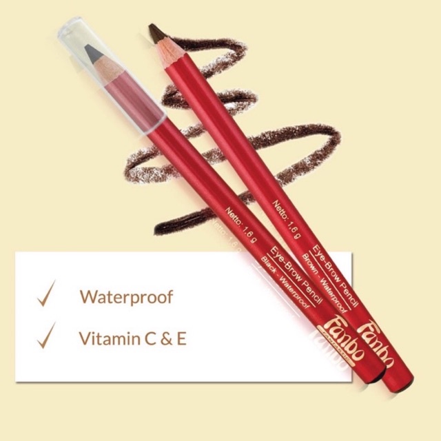 Fanbo Fantastic Perfect Brow - Fanbo Eye Brow - Pensil Alis Fanbo Hitam dan Coklat