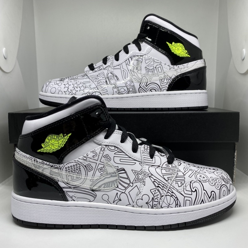AIR JORDAN 1 MID SE DIY "DOODLE" GS (US 6.5Y | EUR 39)