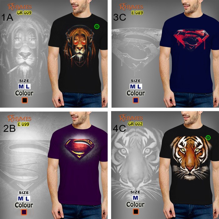 KAOS PRIA SUPERHERO DISKON SALE RHYMES DEWASA