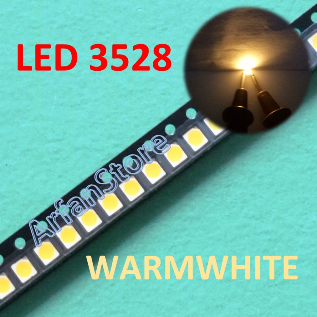 LED 3528 Warm White SMD 2835 SMT Kuning Pijar 1210 Per 50pcs