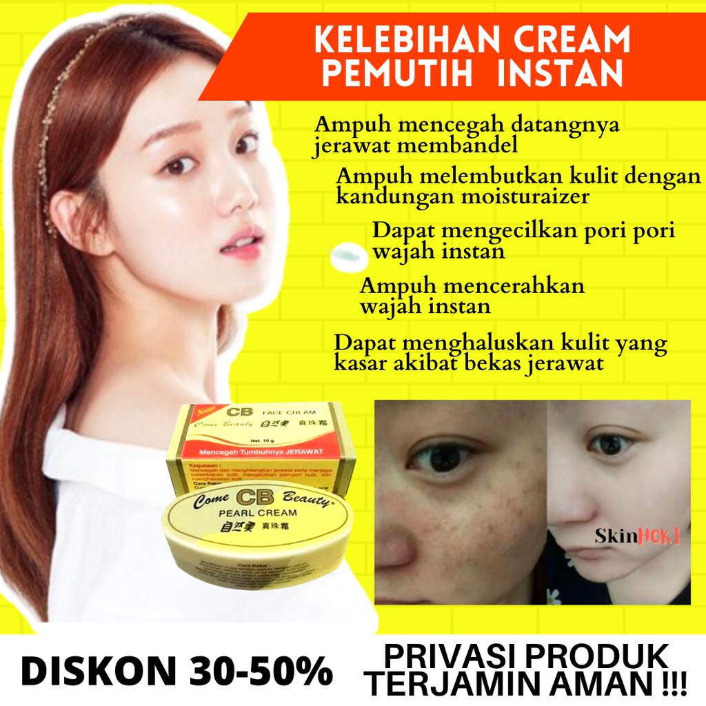 CREAM GLOWING PEMUTIH WAJAH AMPUH PENGHILANG JERAWAT CB OVAL WHITENING CREAM ORIGINAL BPOM