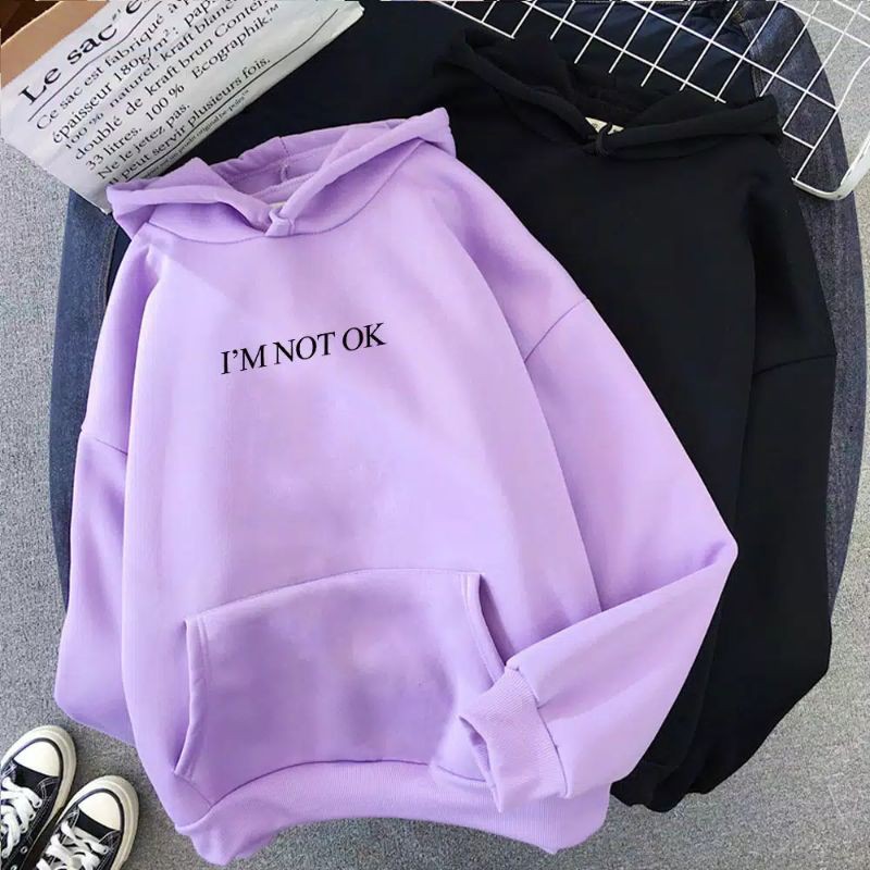 HOODIE JUMPER I'M NOT OKAY / HOODIE UNGU LILAC /JAKET UNGU LILAC/HOODIE MURAH COD
