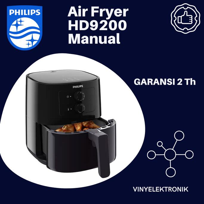 Air Fryer Philips HD9200|90 | HD 9200 | 90 - Penggorengan Udara Premium
