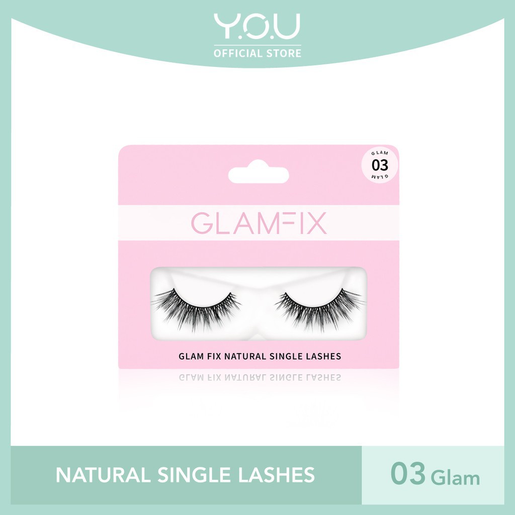 GlamFix Natural Single Lashes Glam Fix False Eyelashes Bulu Mata Palsu Natural Y.O.U (VH)