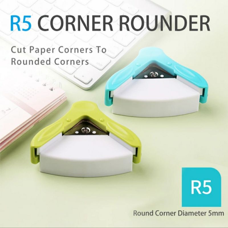 

Kw-Trio Mini Corner Rounder Puncher Portable Round Corner Trimmer Cutter R5 5mm Border Round Corner Punch Cut Card Photo Paper Stamp Pemotong sudut ID card, pemotong sudut PVC