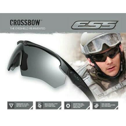 Terbaru KACAMATA MILITARY, SAFETY GLASS, KACAMATA GOGGLE ESS CROSSBOW BLACK