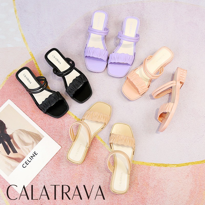 Sendal Wedges Wanita | Sandal Slop Jelly Karet Calatrava | Sendal Wanita 2 IN 1 Jelly Import l 713-CL5