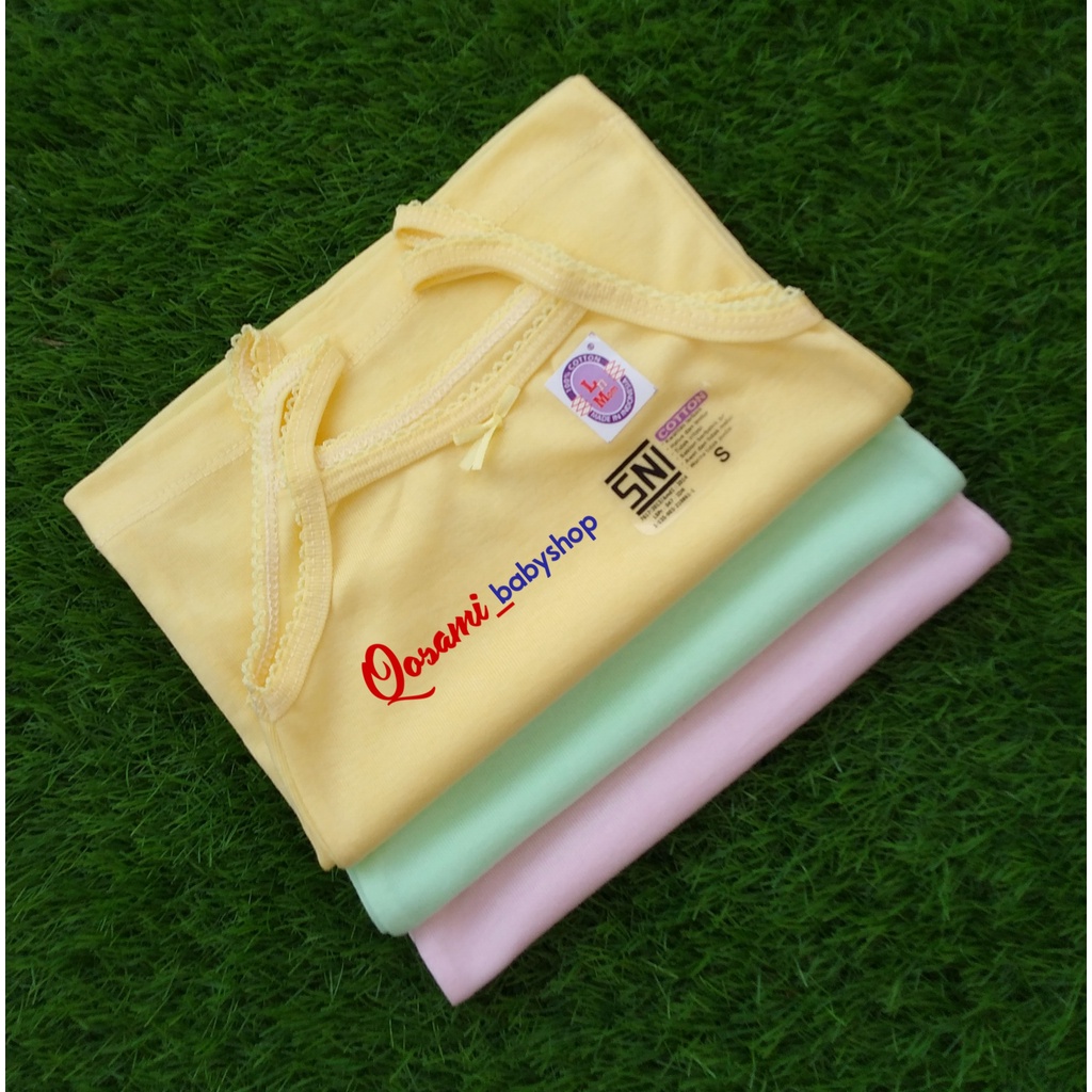 L - MOM WARNA 6 pcs Kaos Dalam Bayi Perempuan Uk S, M, L, XL SNI