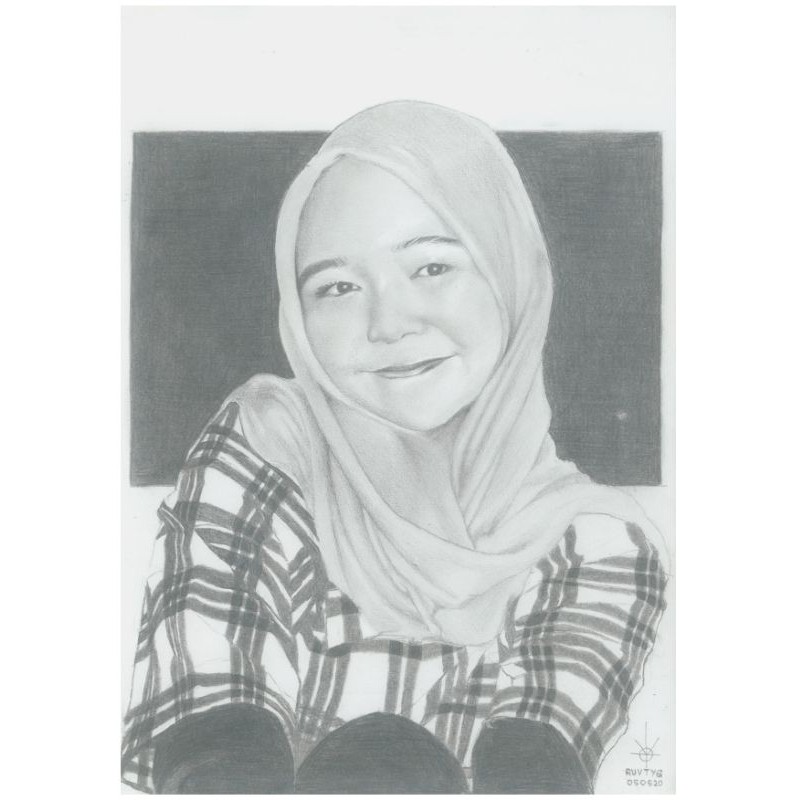 

lukisan sketsa wajah hitam putih menggunakan pensil 2B(one tool only)handmade | sketsa wajah