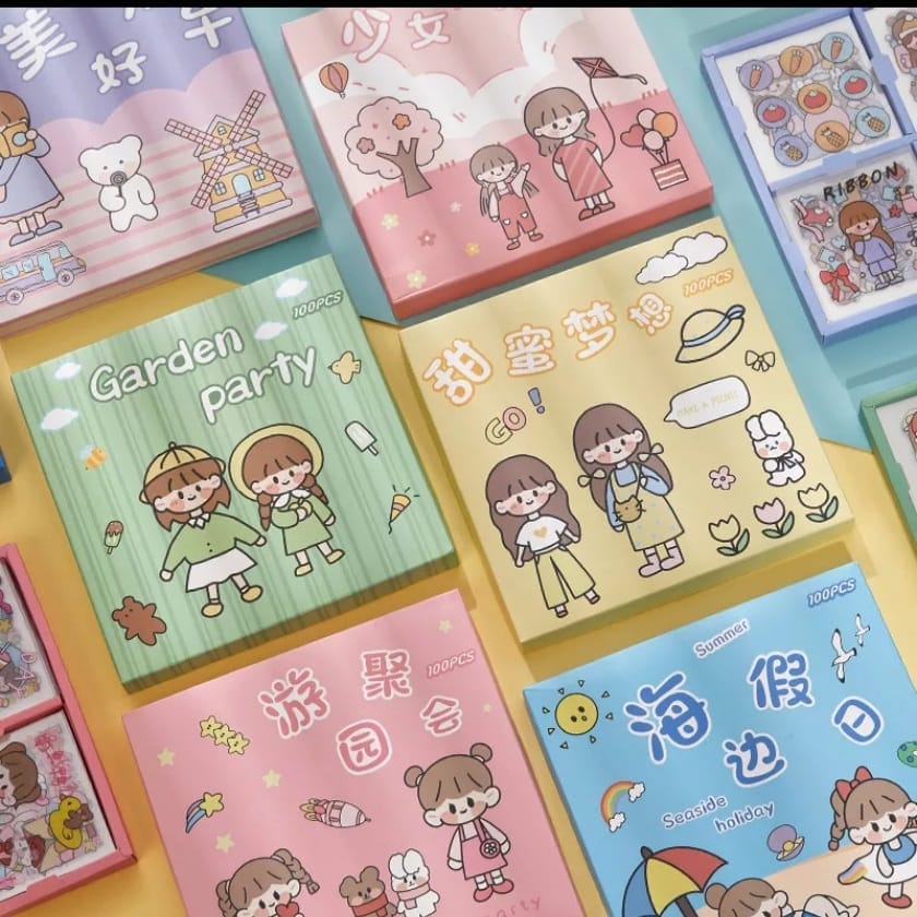 

Stiker 100 Lembar Aesthetic Lucu Stiker Deco Tumblr PET Anti Air