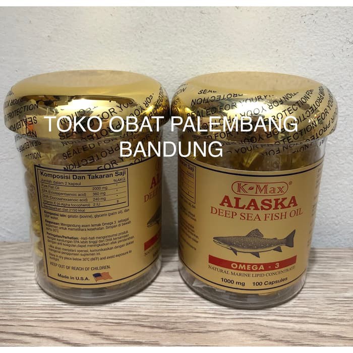 KMAX ALASKA OMEGA 3 6 9 DEEP SEA FISH OIL 100' TUTUP EMAS KUNING omg