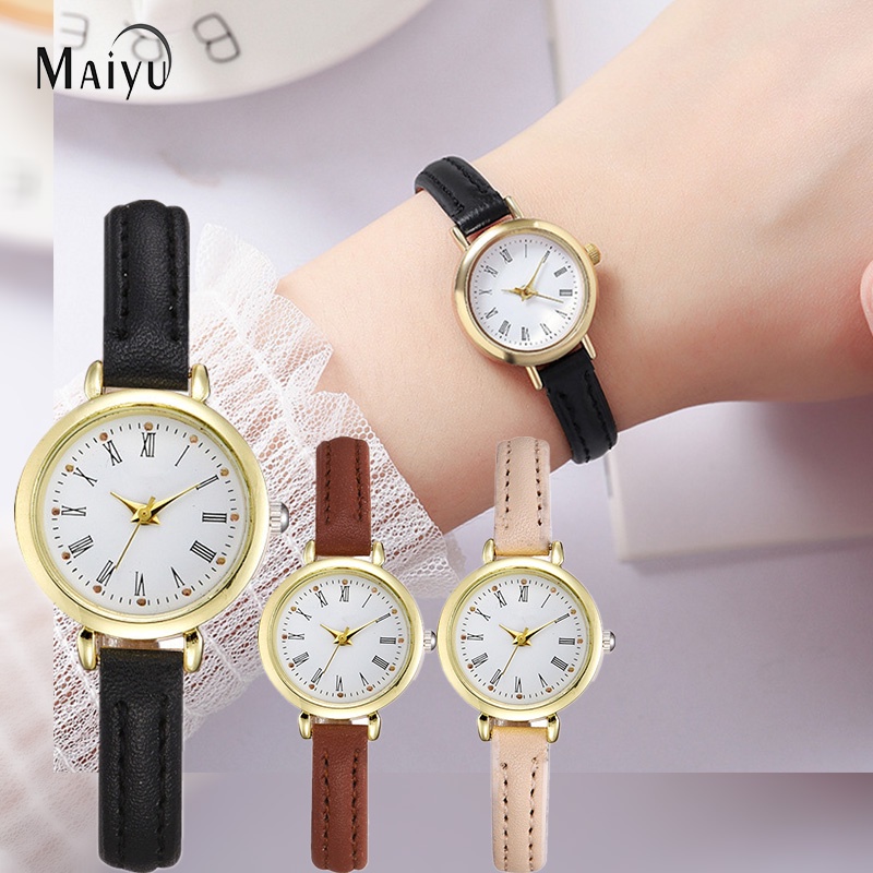 Jam Tangan Wanita A0189 Small Round Roman Dial Jam Tangan Wanita Kuarsa